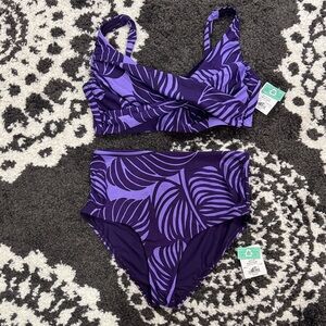 Women’s sunsets mystic palms Elsie top Capri bottom bikini NWT 34 G M